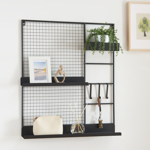 Grille murale Westre 70x60x11cm métal noir [en.casa] - premiumXL