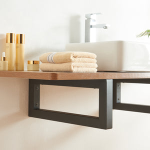Set Hawangen di 2 Supporti per Mobili 'Fai da Te' Montaggio a Parete in Acciaio - Nero [en.casa]