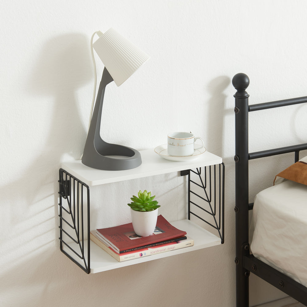 Mensola da parete Moss 39x18x23 cm Nero/Bianco [en.casa] - premiumXL