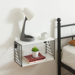Mensola da parete Moss 39x18x23 cm Nero/Bianco [en.casa] - premiumXL