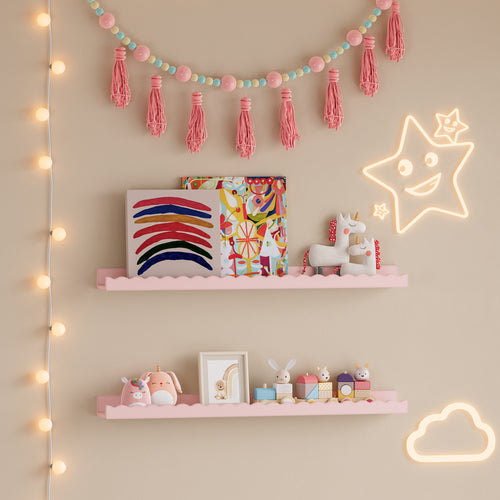 Bambini - Set di 2 mensole da parete Vestnes 60x10x5 cm Cotton Candy [en.casa] - premiumXL