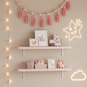 Enfants - Étagère murale lot de 2 Vestnes 80x17x4 cm Cotton Candy [en.casa] - premiumXL