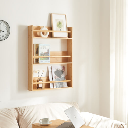Mensola da parete Hareid 80x60x12cm bambù [en.casa] - premiumXL