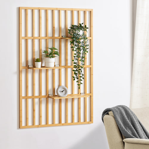 Mensola da parete Røst 120x80x13cm bambù [en.casa] - premiumXL