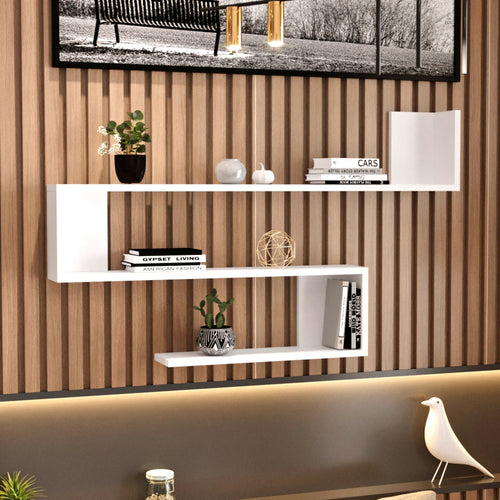 Wandregal Kitee 120 x 14,5 x 71,5 cm in versch. Farben [en.casa] - premiumXL