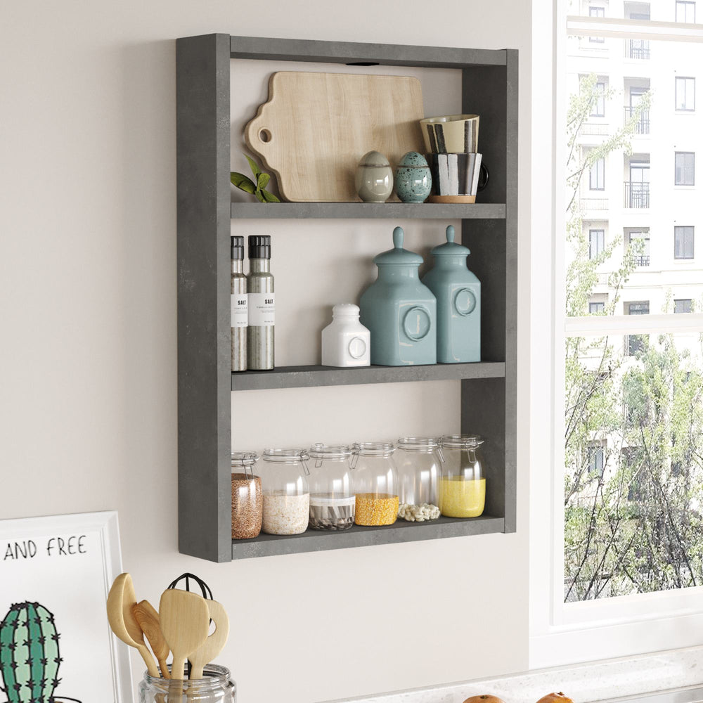 Étagère de cuisine Lappajärvi avec 3 niveaux de rangement 60 x 43 x 9 cm en différentes couleurs [en.casa] - premiumXL
