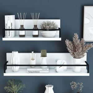 Étagère murale Grue lot de 2 blanc/noir [en.casa] - premiumXL
