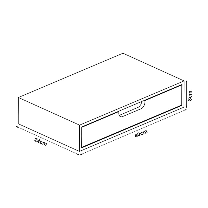 Schizzo in scala Mensola Bokn con Cassetto Integrato 40 x 24 x 8 cm Bambù - Vari colori [en.casa] 