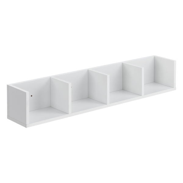 Mensola da Parete con 4 Scomparti a Forma di U Consolle Pensile 95 x 17 x 16,5 cm Portaoggetti Libreria - Vari Colori