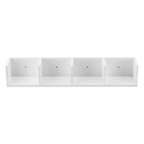 Mensola da Parete con 4 Scomparti a Forma di U Consolle Pensile 95 x 17 x 16,5 cm Portaoggetti Libreria - Vari Colori