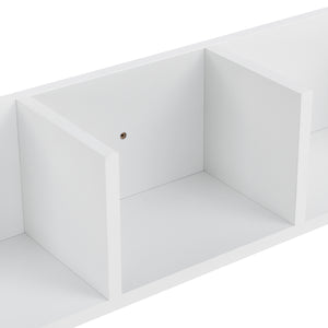 Mensola da Parete con 4 Scomparti a Forma di U Consolle Pensile 95 x 17 x 16,5 cm Portaoggetti Libreria - Vari Colori