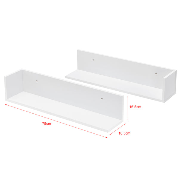 Wandregal Elverum 75 x 16,5 x 16,5 cm 2er Set versch. Farben en.casa