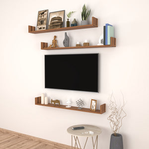 Set 'Höganäs' 3 Mensole da Muro - Consolli Pensili con Piano d'Appoggio a Forma di U - Vari Colori e Misure [en.casa] 