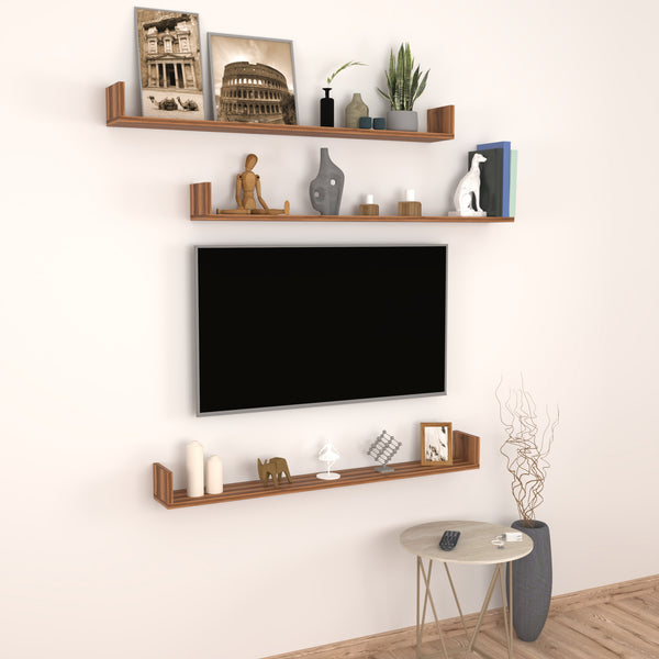 Set 'Höganäs' 3 Mensole da Muro - Consolli Pensili con Piano d'Appoggio a Forma di U - Vari Colori e Misure [en.casa] 