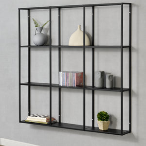 Scaffale da Parete Jelsa in Ferro Libreria Sospesa con 9 Scomparti [en.casa]