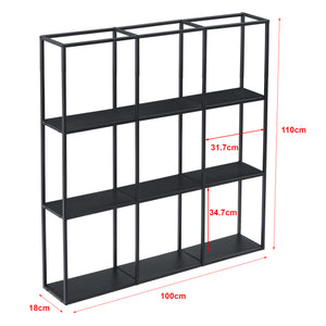 Scaffale da Parete Jelsa in Ferro Libreria Sospesa con 9 Scomparti [en.casa]
