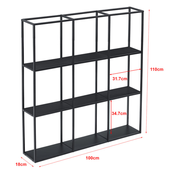 Scaffale da Parete Jelsa in Ferro Libreria Sospesa con 9 Scomparti [en.casa]