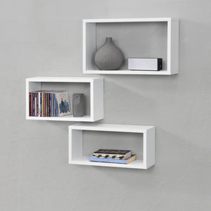 Set di 3 Mensole Rettangolari Mandal da Parete [en.casa]