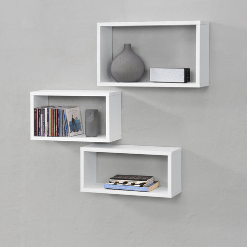 Set di 3 Mensole Rettangolari Mandal da Parete [en.casa]