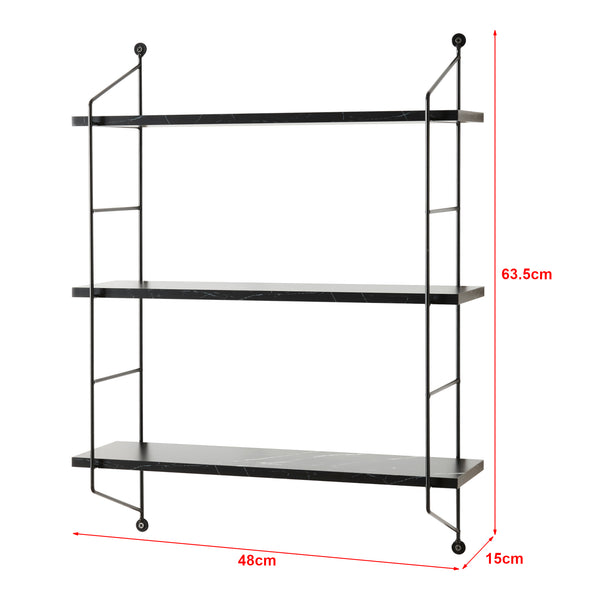 Scaffale da Parete Ösel a 3 Ripiani Regolabili 48 x 15 x 63.5 cm - Vari Colori [en.casa]
