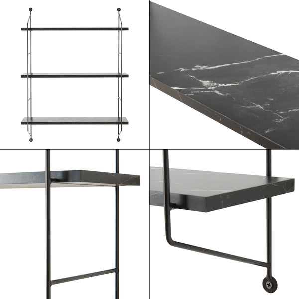 Scaffale da Parete Ösel a 3 Ripiani Regolabili 48 x 15 x 63.5 cm - Vari Colori [en.casa]