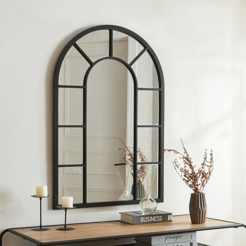 Specchio da parete Enonkoski 90x60 cm nero [en.casa] - premiumXL