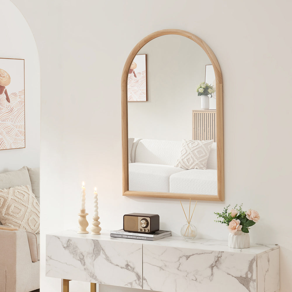 Miroir mural Podena 90x60 cm naturel [en.casa] - premiumXL