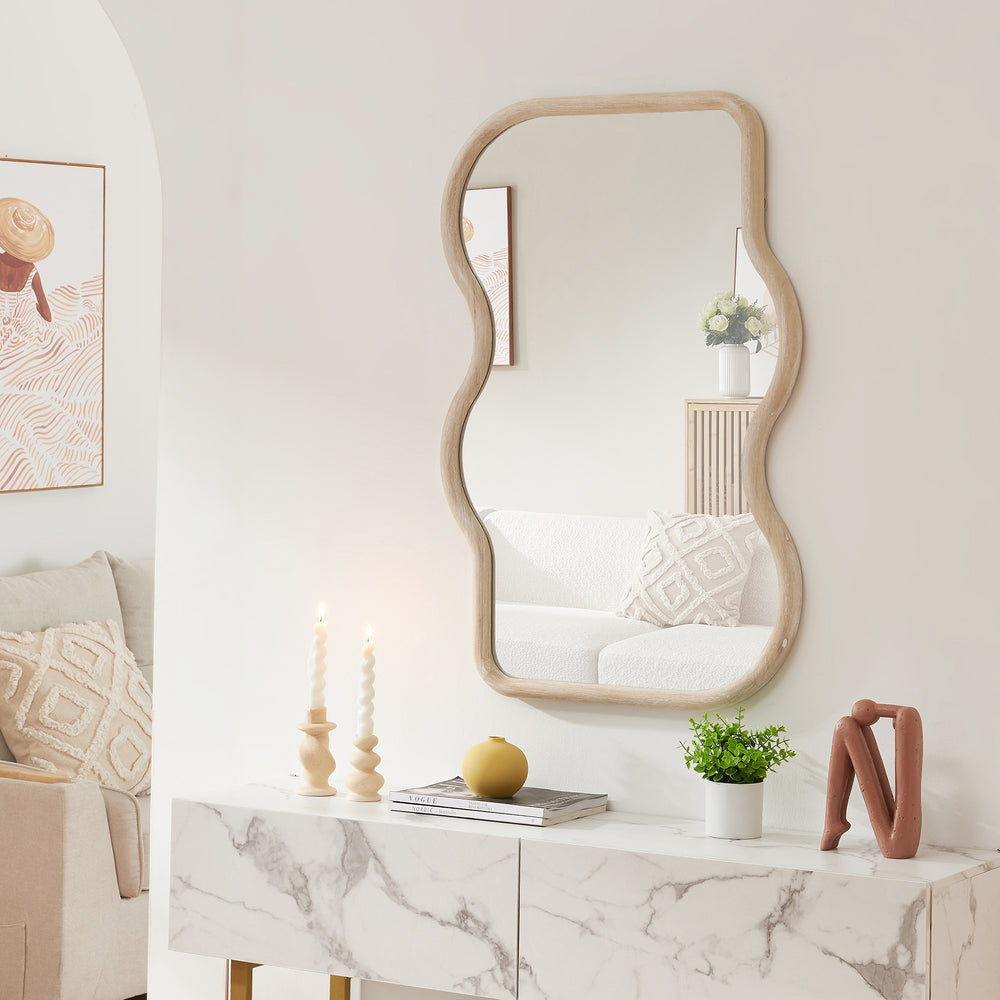 Miroir mural Bellerirnu 90x60 cm Sonoma - aspect chêne [en.casa] - premiumXL