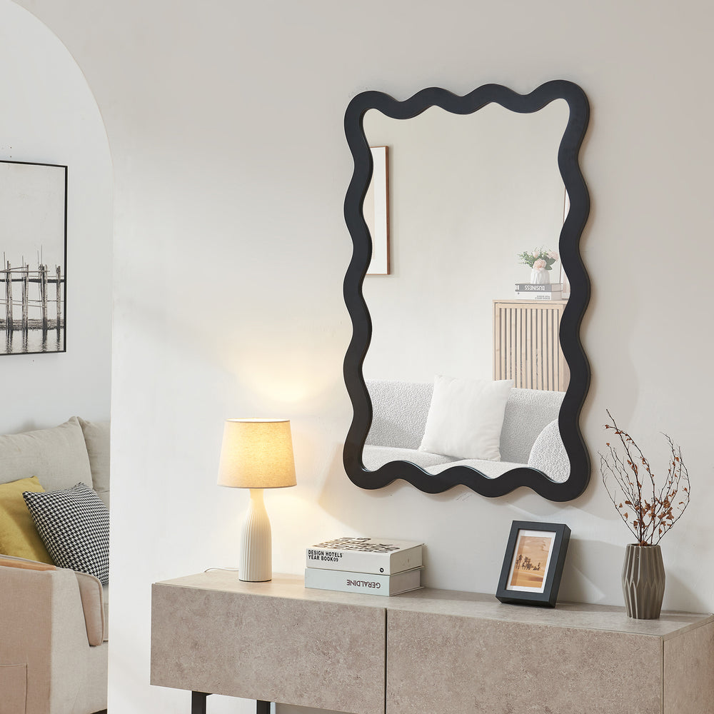 Specchio da parete Koster 90x60 cm nero [en.casa] - premiumXL