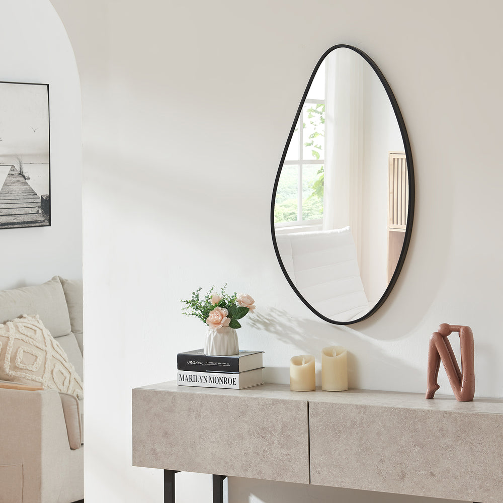 Miroir mural Orland 82x46 cm Noir [en.casa] - premiumXL