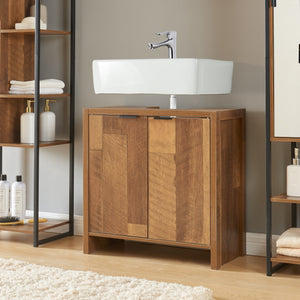 Meuble sous-lavabo Namsskogan 60x60x30cm aspect noyer [en.casa] - premiumXL