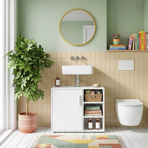 Meuble sous-vasque Kulaik 51 x 60 x 32 cm blanc [en.casa]