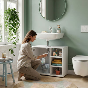 Meuble sous-vasque Kulaik 51 x 60 x 32 cm blanc [en.casa]