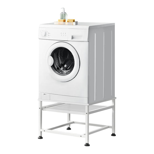 Socle pour lave-linge Florimont avec tablette coulissante en acier [en.casa] - premiumXL