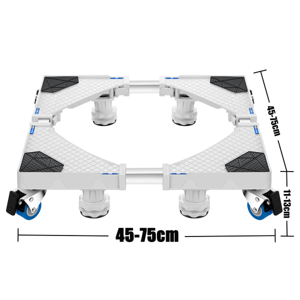 Base à double roues Kella pour lave-linge et réfrigérateur ajustable en taille [en.casa]