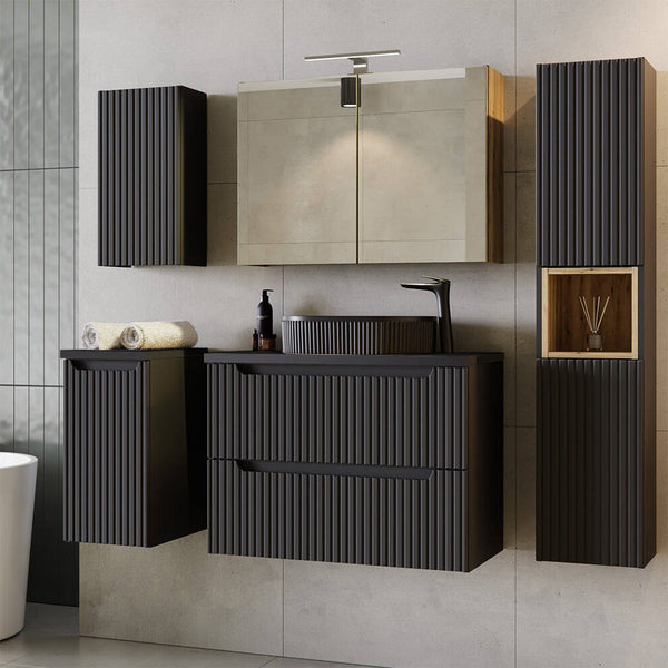 Mobile Sottolavabo da Parete NEWPORT con Cassetti e Armadietto [en.casa]