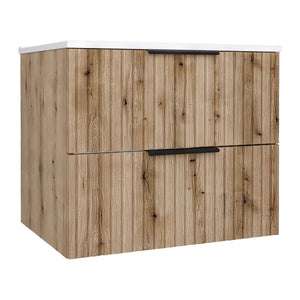 Meuble sous-lavabo avec vasque Veppenssan effet chêne [en.casa] 
