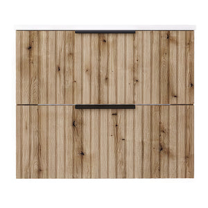 Meuble sous-lavabo avec vasque Veppenssan effet chêne [en.casa] 