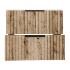 Meuble sous-lavabo avec vasque Veppenssan effet chêne [en.casa] 