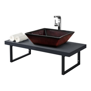 Plan de Toilette pour Salle de Bains avec Support en Métal 100 x 45 x 30 cm [neu.haus]