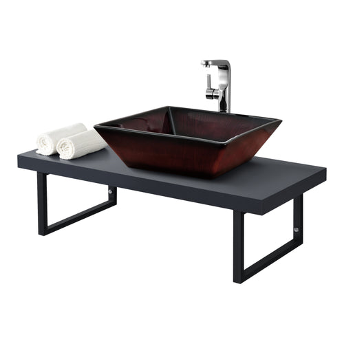 Plan de Toilette pour Salle de Bains avec Support en Métal 100 x 45 x 30 cm [neu.haus]