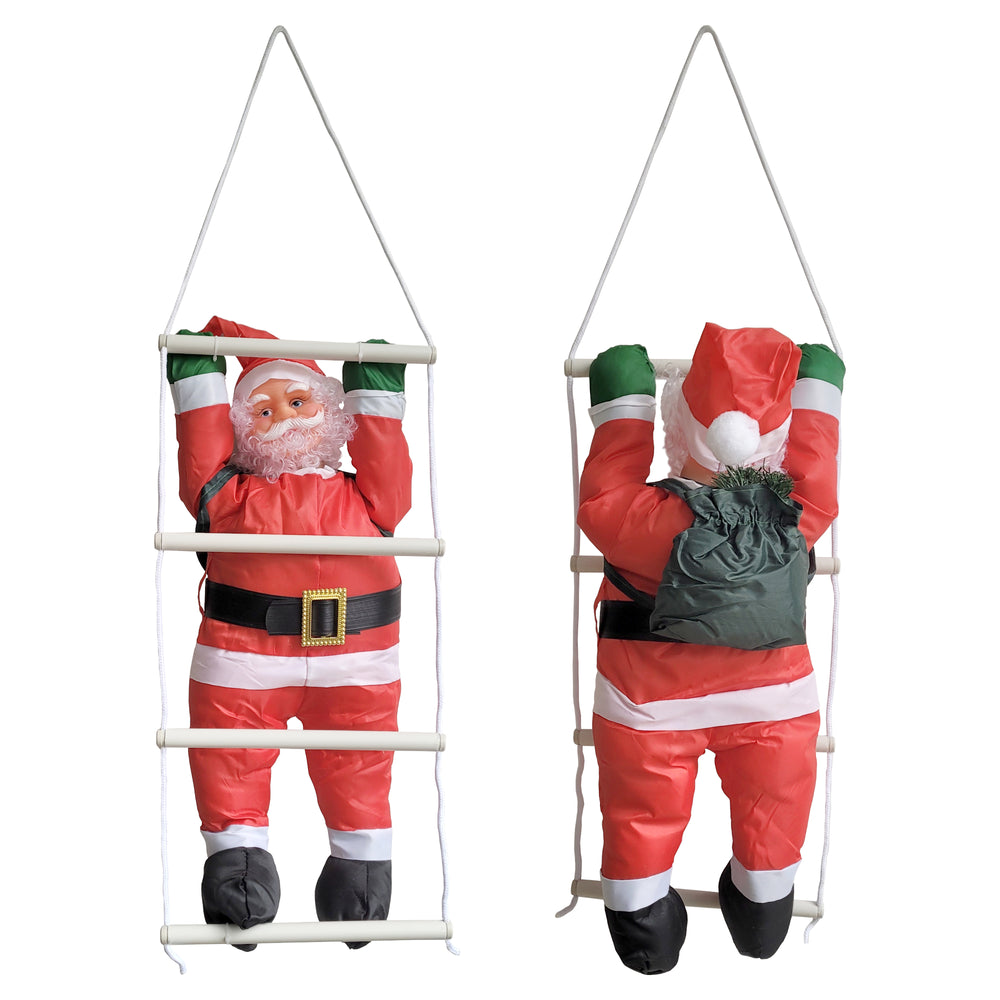 Père Noël Grimpant À L'échelle pour Intérieur Extérieur 85 X 25 Cm [en.casa] 