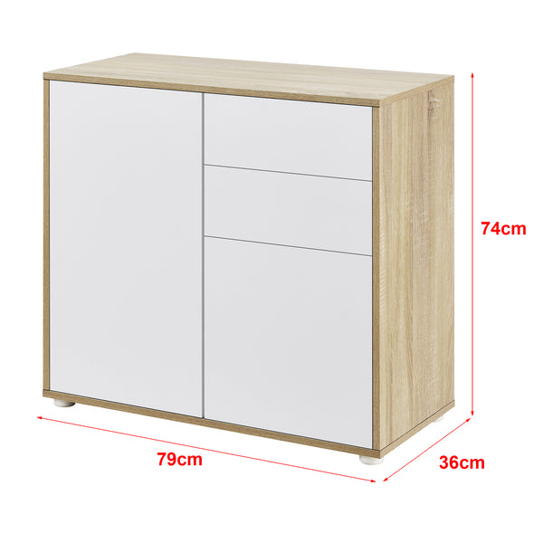 Commode Paarl 74 x 79 x 36 cm avec 2 portes [en.casa]