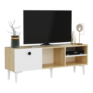 Meuble TV Nannestad à porte avec espace de rangement 45 x 120 x 30 cm [en.casa]