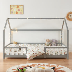 Letto per Cameretta Sisimiut a Forma di Casetta con Materasso [en.casa] [neu.haus]