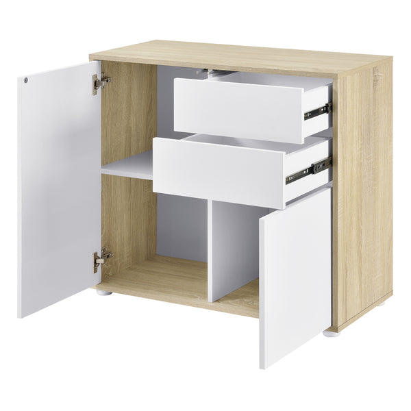 Commode Paarl 74 x 79 x 36 cm avec 2 portes [en.casa]