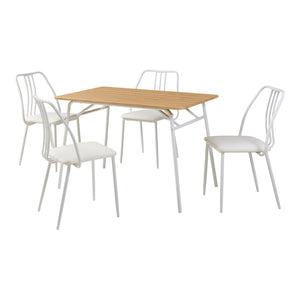 Set da Pranzo Omso Tavolo 110x70 cm e 4 Sedie Imbottite [en.casa]