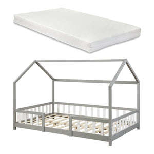 Letto per Cameretta Sisimiut a Forma di Casetta con Materasso [en.casa] [neu.haus]