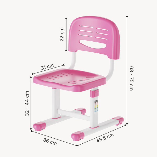 Sedia per Cameretta Sauda ad Altezza Regolabile 75 x 36 x 46 cm [en.casa]