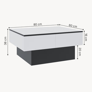 Table basse extensible Lens 80 x 60 x 36 cm [en.casa] 
